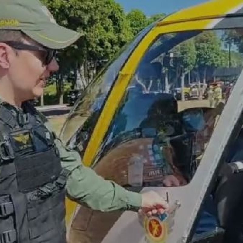 Entrevista com o piloto! Conheça mais sobre o Falcão 13 que pousou para a inauguração da Base da Polícia de Fronteira em SH