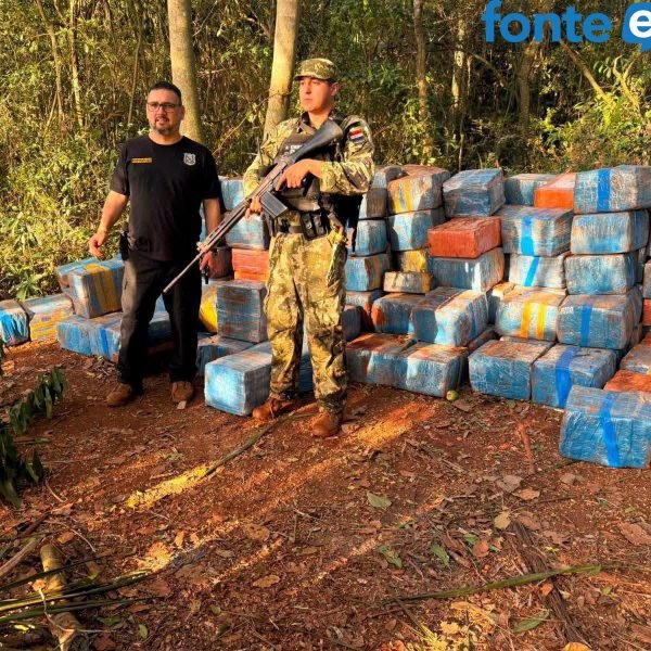 Grande quantidade de maconha é apreendida no Paraguai, na fronteira com Santa Helena