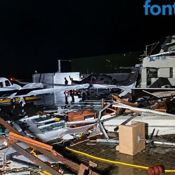 (Vídeo) Vendaval destrói hangares e danifica até doze aeronaves em aeroporto de Toledo